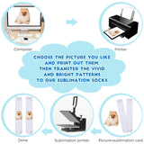 Geyoga 12 Pairs Blank White Sublimation Socks, Tube Socks for Men Women, Sublimation Print Ready Socks for Adult DIY Socks Geyoga