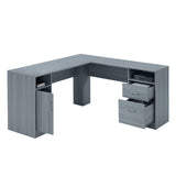 Techni Mobili Functional L-Shaped Computer Desk with storage, L is ⁠59.5" wide x 59.5" Long, Grey Techni Mobili