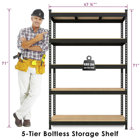 Prilinex Heavy Duty Storage Shelves 48" W x 24" D x 72" H - 3 Packs 5-Tier Adjustable Metal Garage Shelving Unit, Standing Utility Shelf Racks for Prilinex