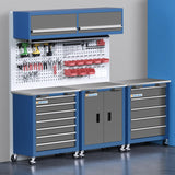LARBANKE Tool Chest with Wheels and 4 Pad Feet,Tool Chest with 2 Doors and Adjustable Shelves,Lockable Steel Chest for Garage,Home and Office,can be Combined to Large Cabinet Set LARBANKE