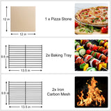 EDOSTORY Outdoor Pizza Oven, Wood Fired Pizza Oven for Outside, Patio Pizza Maker with Pizza Stone, Pizza Peel, Grill Rack, and Waterproof Cover for Backyard Camping EDOSTORY