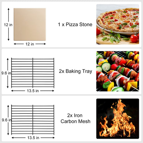 EDOSTORY Outdoor Pizza Oven, Wood Fired Pizza Oven for Outside, Patio Pizza Maker with Pizza Stone, Pizza Peel, Grill Rack, and Waterproof Cover for Backyard Camping EDOSTORY