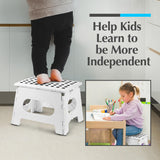 Handy Laundry Folding Lightweight Step Stool is Sturdy Enough to Support Adults and Safe Enough for Kids. Opens Easy with One Flip. Great for Kitchen, Bathroom or Bedroom. (White) Handy Laundry