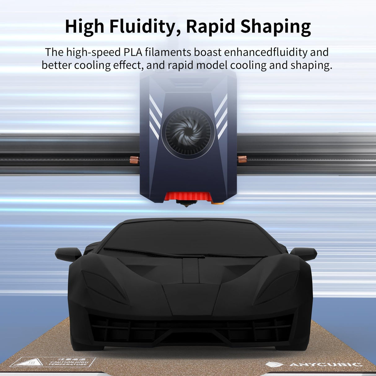 ANYCUBIC High Speed 3D Printer Filament 1.75mm, Print Up to 10X Faster, Rapid PLA Filament with High Prints Quality, Dimensional Accuracy +/- 0.02mm, Print with Most FDM 3D Printers, 1KG Spool, Black ANYCUBIC