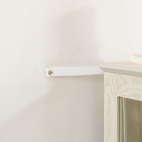 TRJQBCC 3-Tier Lighted Curio Display Cabinet, 47" H Glass Accent Storage Cabinet with Adjustable Glass Shelves & 1 Drawer, Wooden Wine Display Case with Mirrored Back Panel for Living Room (White) TRJQBCC