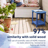 GARDENSTAR Adirondack Square Outdoor Side Table,2-Tier Storage Patio Side Table, HDPE End Tables for Backyard Pool Porch Garden Lawn(Blue) GARDENSTAR