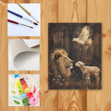 Fhuyiks Lion Lamb Paint by Numbers Kit for Adults, Modern Aesthetic Paint by Number on Canvas, Abstract Art Digital Oil Painting Kits Suitable for Home Wall Decoration Gift 16"x 20" Fhuyiks