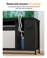 Aquarium Stand for 40-75 Gallon Fish Tank: Tank Stand Table with Power Outlet for Aquarium kit - Metal Fish Stand Cabinet with Storage for 40-75 Gallon Reptile Turtle Terrarium (Black, 40-50 Gallon) FILKO