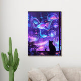 Muzagroo Art Diamond Paintings Kits for Adults Round Full Drill 5D Diamond Art Kits for Beginners Animals Diamond Art Paintings Gem Paintings Diamond Dot Kit 30x40cm(Fish Dream) Muzagroo Art