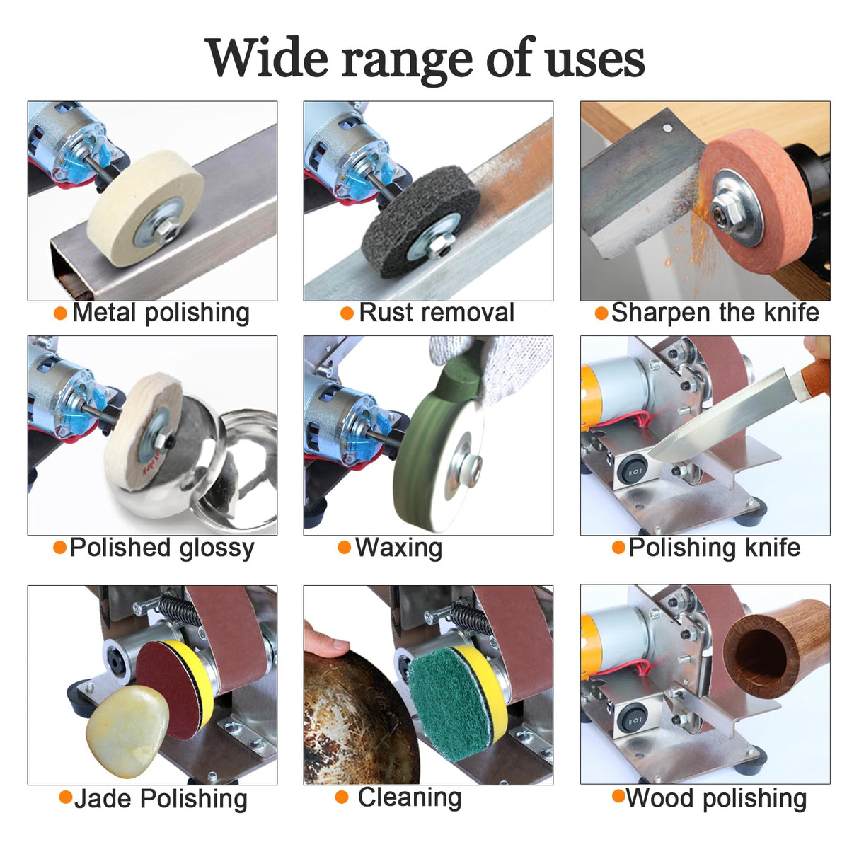 Hiqalty Mini Belt Sander - 15 Degree Knife Sharpener Electric Bench Grinder Sanding Machine, 7 Adjustable Speed Table Top Grinder Polisher for DIY Woodworking, Metal, Knife Making (Plus Kit) Hiqalty