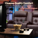 TOMOSLTER Loveseat Recliner Sofa, Home Theater Seating Massage Reclining Couch with USB, Center Console, Wall Hugger RV Recliners, 145° Adjustable Recline & Cup Holders, for RV & Movie Room TOMOSLTER