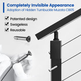 Muzata 13'-19'6" Complete Black Cable Railing Kit 36 Inch Cable Railing System for Decks with Post Handrail Length Adjustable Easy DIY with User Guide Complete Set RCS2 BH4S Muzata