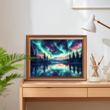 Lxmsja Northern Lights Diamond Art Kits for Adults, Aurora Diamond Painting Kits for Beginners, 5D DIY Full Drill Gem Art Crafts for Adults, Home Wall Decor 16x12 inch Lxmsja