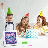 Gearock Diamond Art Kits with Wooden Frame, Easy DIY Small 5D Diamond Painting Kits, Heart Cute Big Gem Kits for Adults Beginners Cartoon Lovers Halloween Christmas Birthday Gifts, 7x7 Inch Gearock