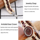 BEWELL Wood Watch Women Analog Quartz Handmade Lightweight Dress Wristwatches with Small Dial BEWELL