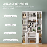 oneinmil 74" Tall Bookshelf and Bookcase, 6-Tier Wooden Bookshelves with Cabinet Doors, Floor Bookshelves and Office Storage Cabinets for Home Office, Living Room (74" H x 45" W) oneinmil