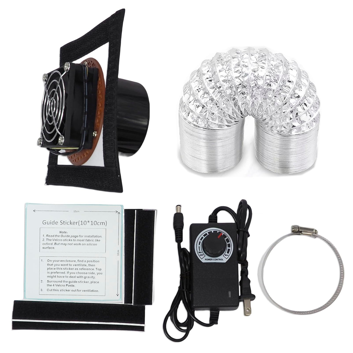 3D Printer Enclosure Ventilation Kit with 5000RPM Fan and Speed Control Power Adapter, Flex Tube, Exhaust Smoke & Odors, Low Noise, for 3D Printer Enclosure & Laser Engraver Enclosure Makacces