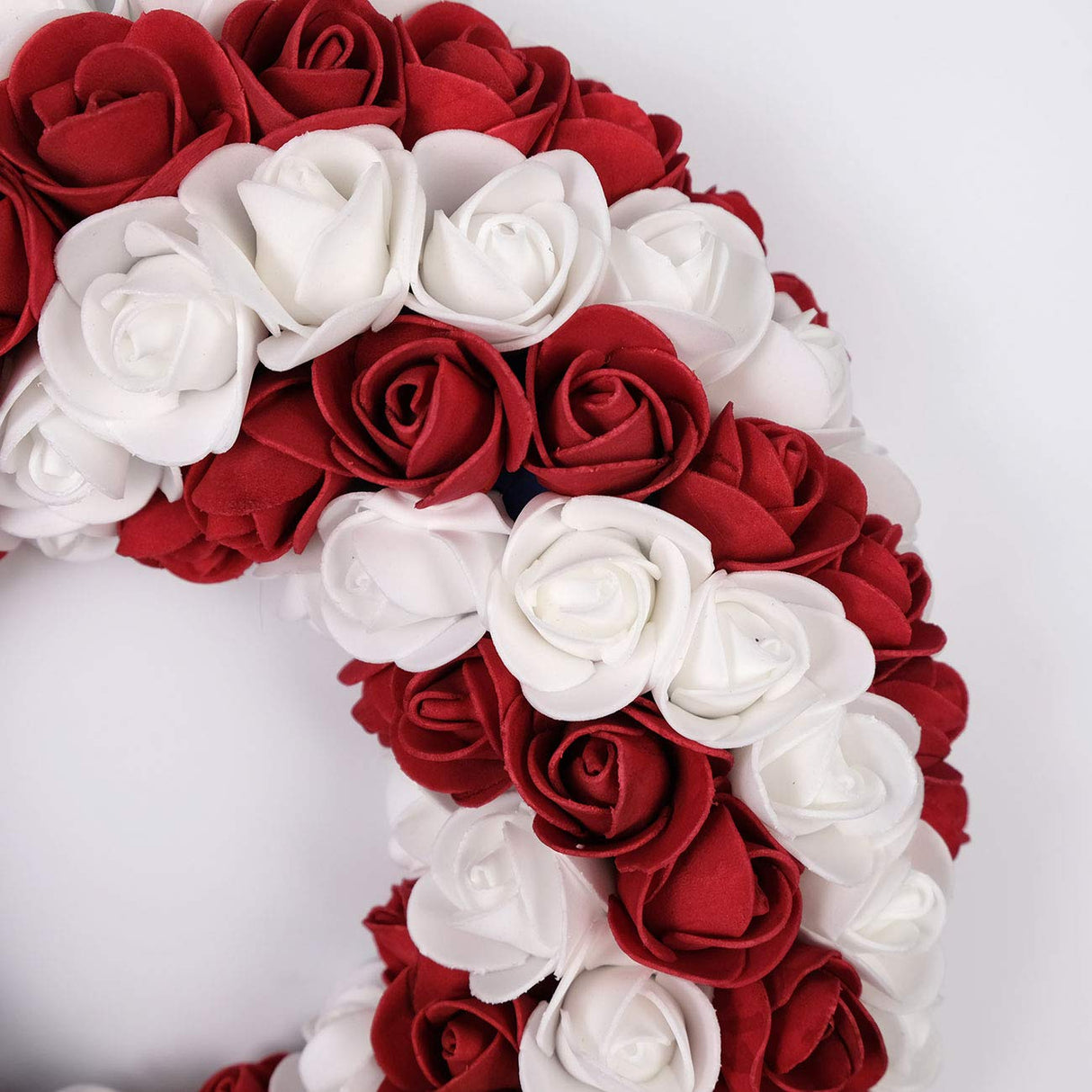 idyllic July 4th Wreath Patriotic Americana Wreath Boxwood Handcrafted Memorial Day Wreath Festival Garland Decoration Front Door Wall Home Decor (Blue) idyllic