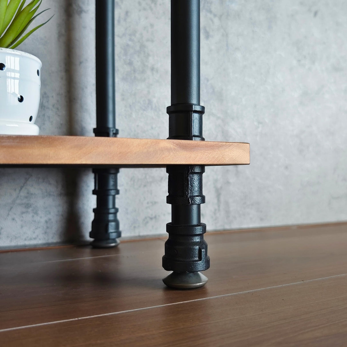 Anynice Industrial Bookshelf, 5-Tier Pipe Shelf, Wall Mounted Bookcase for Home and Office (Weathered Brown, 48" L x 11.8" W x 70" H) Anynice