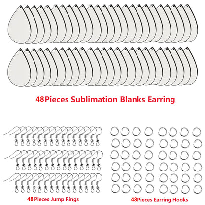 Sublimation earring blanks large 2.1 in BIG SIZE MDF 48pcs sublimation blanks bulk products earrings blank sublimation printing with Hooks