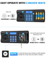 Safe Box, 3.2 Cuft Home Safe with Fireproof Waterproof Bag, Anti-Theft Digital Security Safes with Smart Alert System, Removable Shelf, Mute Function, Document Safes for Money Jewelry FOWORE