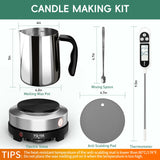Zapstarz Candle Making Kit with Hot Plate, Candle Making Supplies for Adults Beginners, Wax Melting Pot with Stirring Spoon, Anti-Scalding Pad, Thermometer for Candle Making, Candle Making Pouring Pot Zapstarz