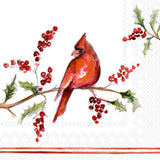 IHR Ideal Home Range Cocktail Napkins Disposable 3-Ply Paper Party Napkin Pack, 5" x 5", Christmas Cardinal, 20-Count IHR Ideal Home Range