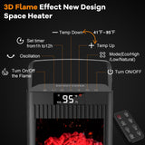 Space Heater with Infrared Sensor,Fireplace Flame Effect,1500W Oscillating Electric Ceramic Room Heater,Mini Fast Heating for Indoor Use,Bedroom,Office Room,Desk,Garage Verminget