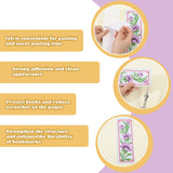ORIGACH 6 Set Flowers Cross Stitch Bookmark Kit for Beginner with Backing Felt Floss Instructions DIY Stamped Embroidery Bookmark Kit for Adults, Book Lovers ORIGACH