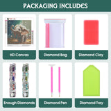 RICUVED Elephant Diamond Painting Kits for Adults, Diamond Art Kits 5D Animal Diamond Art Kits for Beginner, Diamond Dots Painting Full Round Drill Art and Crafts for Home Wall Decor 12x12 Inch RICUVED