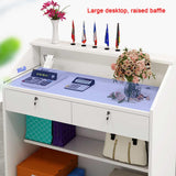 ZXCASDF Modern Reception Desk,Retail Checkout Counter Desk Receptionist Table,Front Office Desk,Front Desk with Cable Grommets，Salon Reception Desk，mostrador para negocio(B,60 * 38cm/23.6 * 15in) ZXCASDF