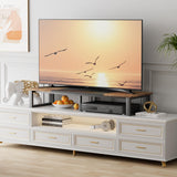 aboxoo 47" Large TV Riser for 32-60 inch TV, TV Riser Stand Shelf with Steel Legs,Tabletop TV Stand Riser for Home Office,Computer Monitor Stand Desktop Storage Stand (Rustic Brown & Black) aboxoo