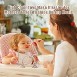 zeeloopbee High Chair Toys with Suction Cups for Infant Toddlers Silicone Suction Cup Montessori Educational Teething Toys for Babies Ages 0-6 M+ Baby Teething Toys for 6 to 12 Months(Beige) zeeloopbee