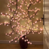 Cherry LED Tree Branch Lights for Wall, Cherry Blossom Willow Vine Twig Decor Garland with 72 LED Lights and Remote,8 Lighting Modes,Christmas Decorations Indoor for Home Wall Door Window (63inch) BomKra