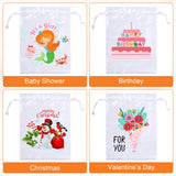 Cosblank 24 Pcs Sublimation Drawstring Bags Blanks 5" x 7" Sublimation Gift Bags Satin Bags Reusable Jewelry Bags Pouches for Goodies Wedding Favor Bags for Baby Shower Birthday DIY (White) Cosblank