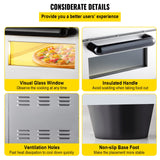 Commercial Pizza Oven Countertop 14" Double Deck Layer 110V 1800W Stainless Steel, Silver VEVOR