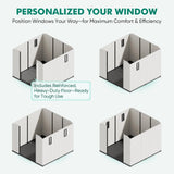 INTER HUT 8x6 Resin Outdoor Storage Shed with Floor, Plastic Tool Shed for Gardening, Patio, and Deck, White/Gray INTER HUT