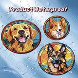 Puraikcmi 6pcs Dogs DIY Diamond Art Painting Kits Coasters with Holder, Diamond Coasters by Number Adults Crafts Full Drill Round Mosaic Stitch Art Craft Supplies Puraikcmi