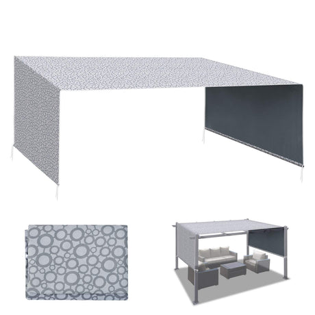 BenefitUSA 18' x 8.2' Universal Replacement Canopy Top Cover for Pergola Structure (Circle Pattern) BenefitUSA