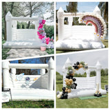 White Bounce House for Adults Kids, 100% PVC Commercial Grade Bounce House with 750W Blower Large Inflatable Balloon House for Birthday Party Wedding Gender Reveal and Other Celebrations 13x11.5x10ft awesmflate