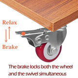 ABSLIMUS 2 inch Casters Load 800lbs, Set of 4 with Brake, Advanced Polyurethane (PU) Floor Protection, Noise-Free 360 Degree Swivel Plate Heavy Duty Caster Wheels (Free 16 Screws and a Screwdriver) ABSLIMUS