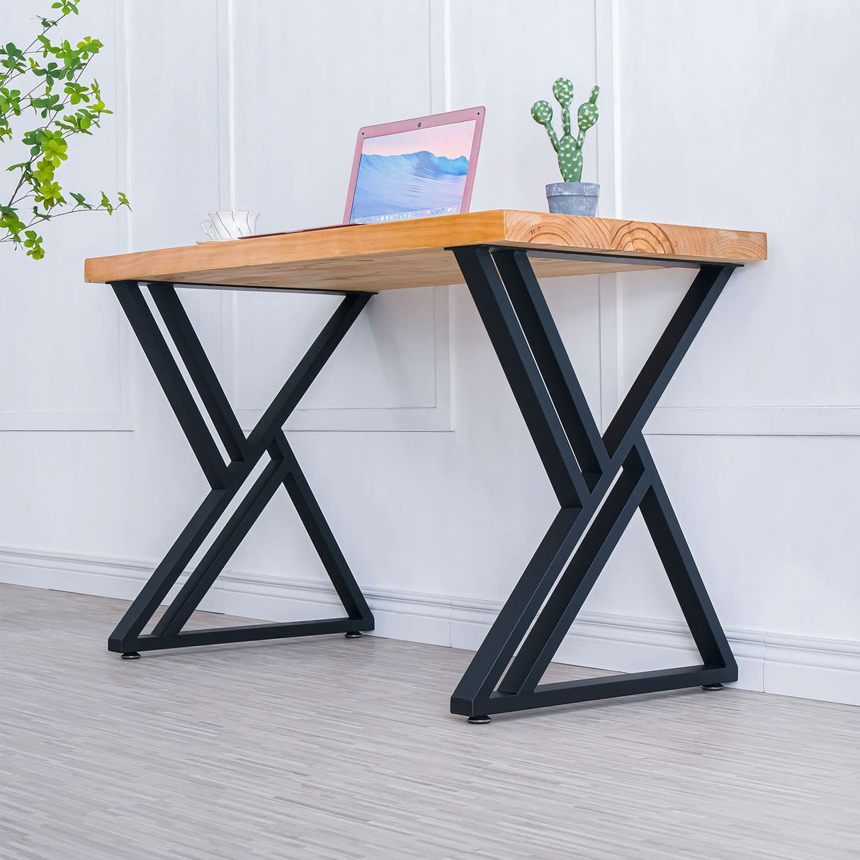 MinWadil 2PCS 28" H x 20" W Black Cast Iron Metal Table Legs, Industrial Modern DIY Furniture Legs for Work, Dining, Outdoor, Kitchen, Computer Tables & Benches MinWadil