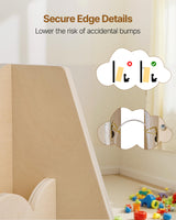 VEVOR 5-Tier Montessori Bookshelf, Scalloped Kids Bookcase, Wooden Book Shelf with 2 Dual Hooks, Daycare Furniture Display Bookshelf for Bedroom, Living Room, Entryway, Nursury, Preschool VEVOR