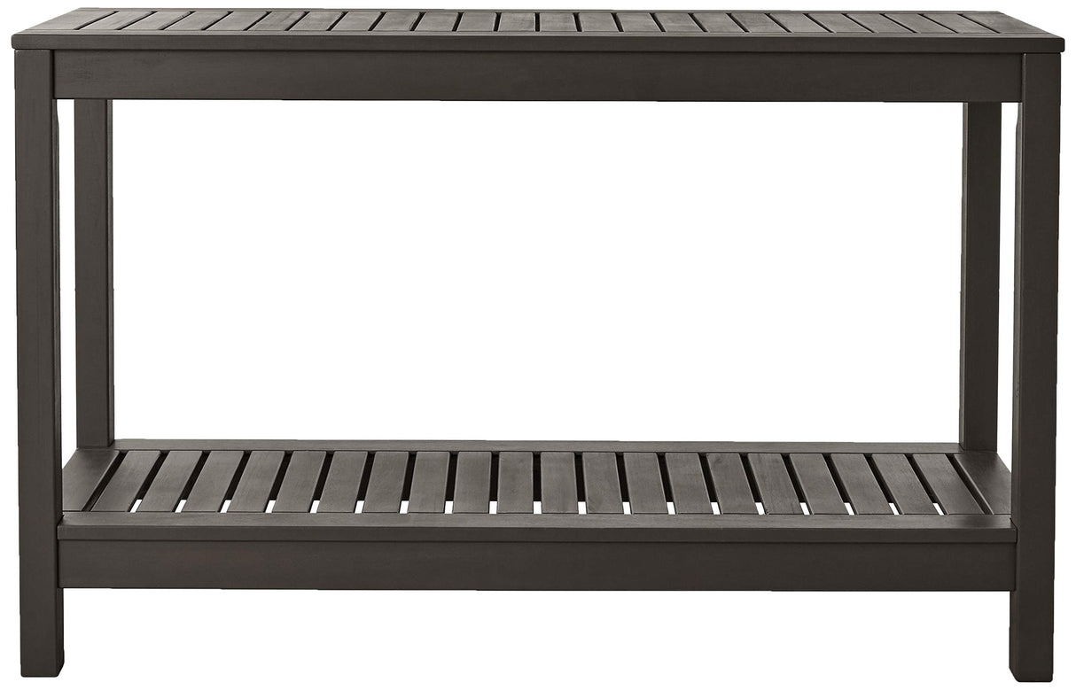 Cambridge Casual Solid Wood Alfresco Outdoor Console Table – Dark Brown Finish – Durable and Stylish Accent Plant Table for Patio, Deck, Porch, Garden, and Outdoor Spaces Cambridge Casual