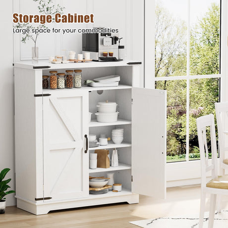 ALLSTAND 6-Tier Shoe Cabinet with Doors, Entryway Shoe Rack Shoe Storage Cabinet with Adjustable Shelves & Anti-tip Fitting, Farmhouse Shoe Cabinet Storage for Entryway, Living Room, Closet ALLSTAND