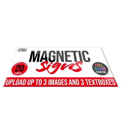 2-Pack,12"x24" Custom Magnet Signs in Full Color for Business and Advertising, 30 mil Customized Vinyl Car Magnets, Personalized Magnetic Sheets for Company Storefront & Vehicles (Design A)