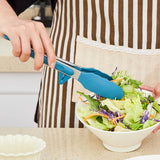 9" Kitchen Tongs, 3Pcs Tongs for Cooking with Silicone Tips, Food Grade Small Silicone Tongs, Mini Serving Tongs for BBQ Salad(Gradient Blue) TOWINGO