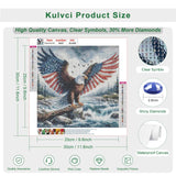 Kulvci Eagle Diamond Painting Kits for Adults, Round Full Drill Diamond Art Kits, 5D DIY Diamonds Crafts for Home Wall Decoration Gifts 12×12Inch Kulvci