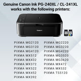 Canon Genuine Ink PG-240 XL / CL-241 XL Value Pack (2 Cartridges), Compatible with MG2120/3120/4120/2220/3220/4220/3520/3620, MX372/392/432/452/472/512/522/532, TS5120 Canon