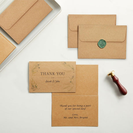 100 Pack Blank Cards and Envelopes 4x6, Bulk Kraft Paper Greeting Cards for DIY Card Making, Wedding, Birthday, All Occasions Sustainable Greetings
